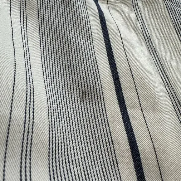 Cartonnier Anthropologie cream & navy blue striped Charlie crop flare pants, 6 - Picture 13 of 14